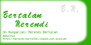 bertalan merendi business card